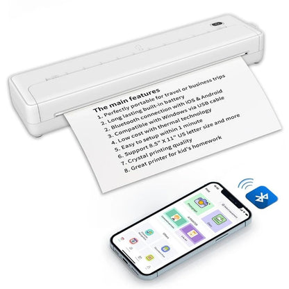 IMPRIMANTE THERMIQUE PORTABLE A4 – BUREAUTIQUE MOBILE HAUTE RÉSOLUTION