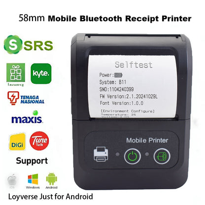 🖨 IMPRIMANTE THERMIQUE BLUETOOTH PORTABLE – REÇUS 58MM