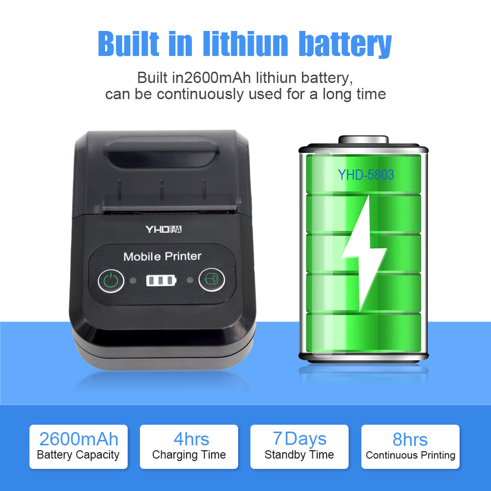 🖨 IMPRIMANTE THERMIQUE BLUETOOTH PORTABLE – FACTURES & REÇUS 58MM