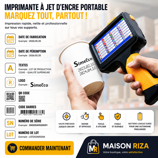 IMPRIMANTE À JET D'ENCRE SUR TOUS SUPPORTS MULTIFONCTION 6 EN 1, HAUTEUR D’IMPRESSION 12,7MM
