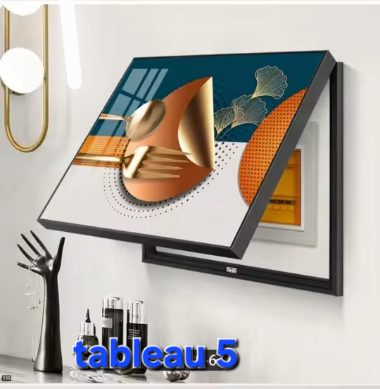 CACHE COMPTEUR 50X40, TABLEAU MURAL DÉCORATIF