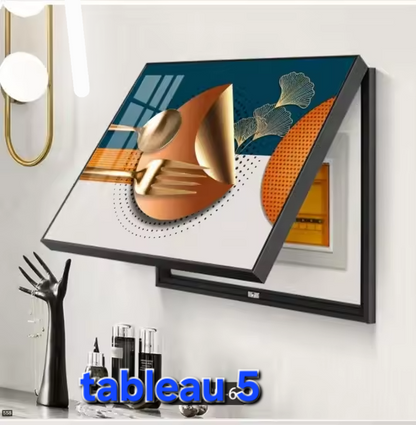 CACHE COMPTEUR 50X40, TABLEAU MURAL DÉCORATIF